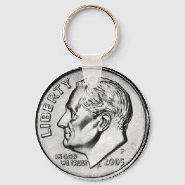 United States Dime Key Chain. Key Ring (Front)