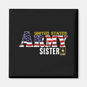 United States Flag Aamerican Army Sister Veteran Magnet