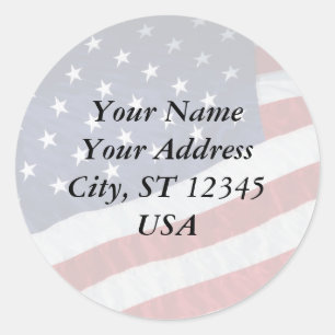 United States Flag Address Sticker