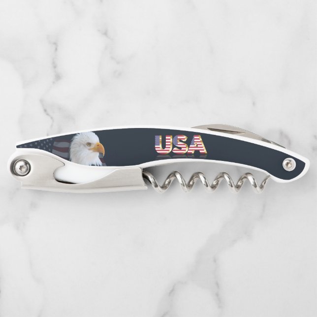 United States flag and bald eagle Corkscrew (Front)