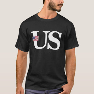 United States Flag and Country Initials T-Shirt