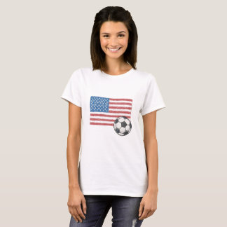 United States flag and crayon-style soccer ball T-Shirt
