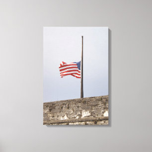 United States Flag at Half-Mast (USA) Canvas Print