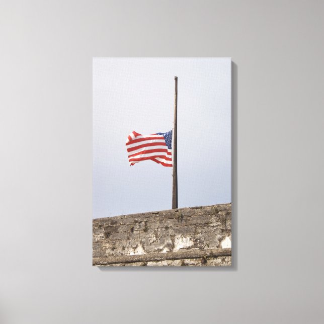 United States Flag at Half-Mast (USA) Canvas Print (Front)
