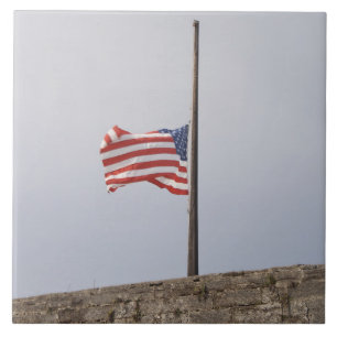United States Flag at Half-Mast (USA) Tile