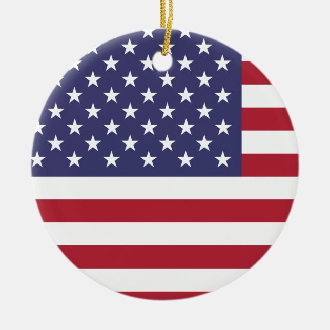 United States Flag Ceramic Tree Decoration (Front)