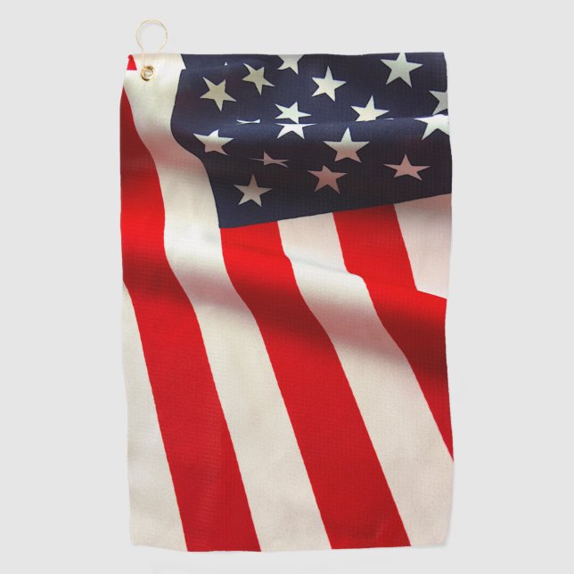 United States flag closeup Golf Towel (Front)