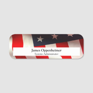 United States flag closeup Name Tag
