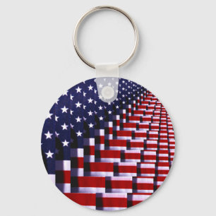 United States Flag-digital art_ Key Ring