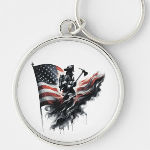 United States Flag. Firefighter Key Ring
