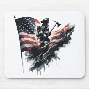  United States Flag. Firefighter Mouse Mat