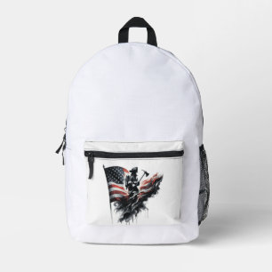 United States Flag. Firefighter Printed Backpack