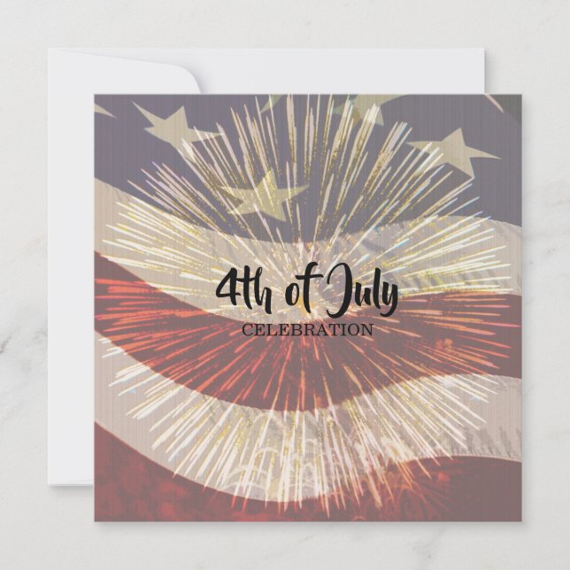 United States Flag Fourth of July  Invitation (Front)