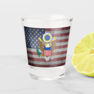 United States flag-Great seal Shot Glass