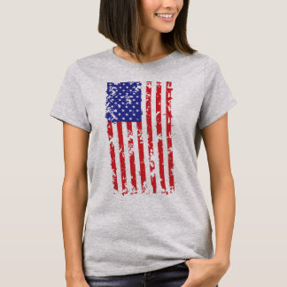 United States Flag in a Distressed Pattern T-Shirt