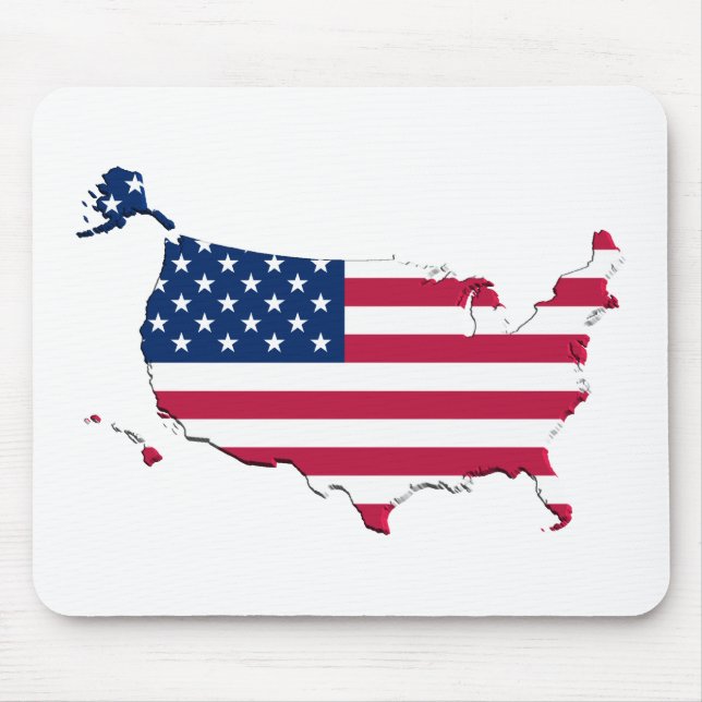 United States Flag-Map Mouse Mat (Front)