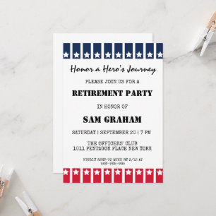 united states flag military retirement invitations