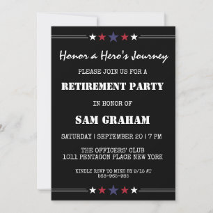 united states flag military retirement invitations