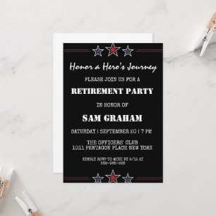 united states flag military retirement invitations