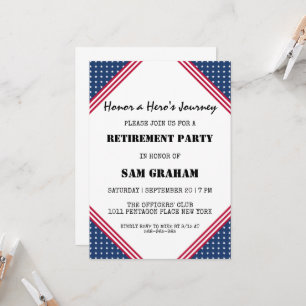 united states flag military retirement invitations