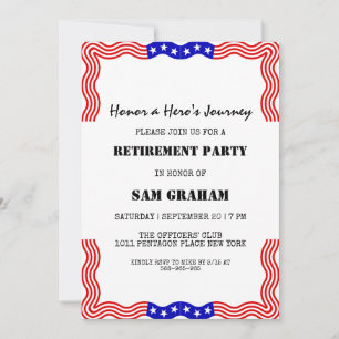 united states flag military retirement invitations