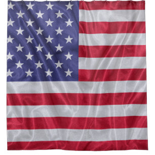 United States flag pattern on the fabric texture,  Shower Curtain
