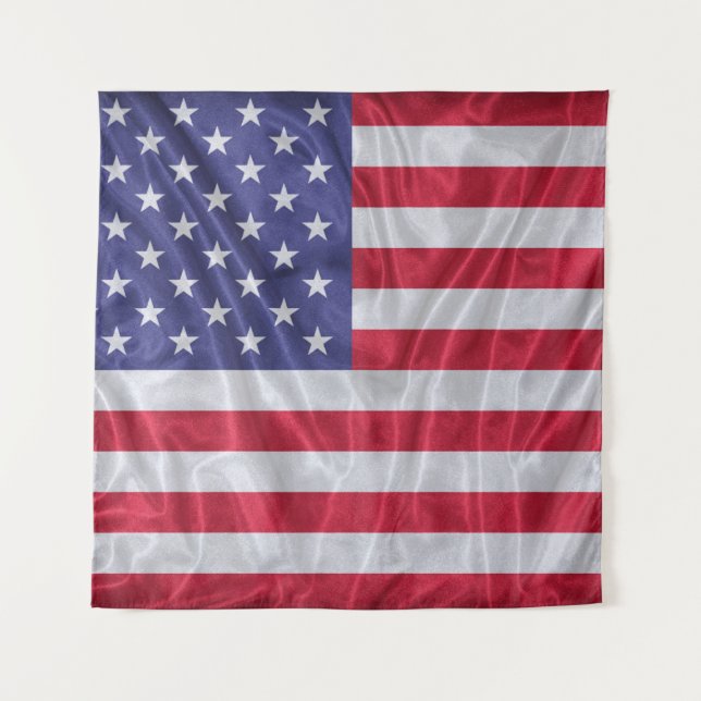 United States flag pattern on the fabric texture,  Tapestry (Front)