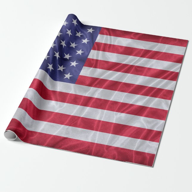 United States flag pattern on the fabric texture,  Wrapping Paper (Unrolled)