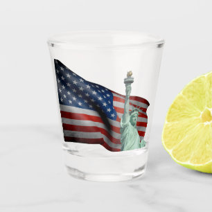 United States flag-Statue of Liberty Shot Glass