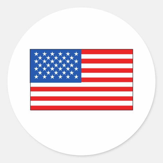 United States Flag T-shirts and Gifts Classic Round Sticker (Front)