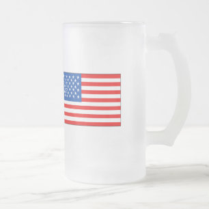 United States Flag T-shirts and Gifts Frosted Glass Beer Mug
