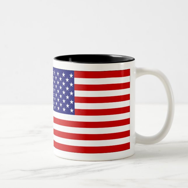 United States Flag Two-Tone Coffee Mug (Right)