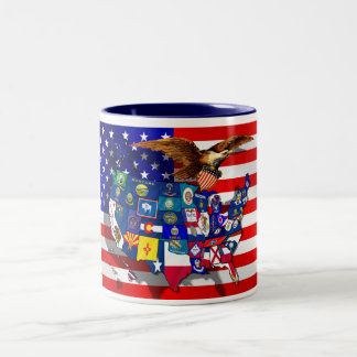 United States Flag Two-Tone Coffee Mug