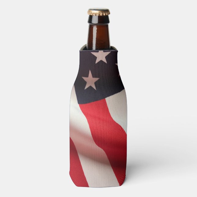 United States flag vertical Bottle Cooler (Bottle Front)