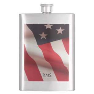 United States flag vertical Hip Flask