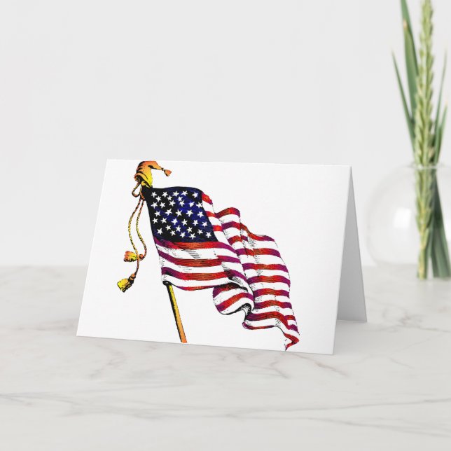United States Flag Vintage Card (Front)