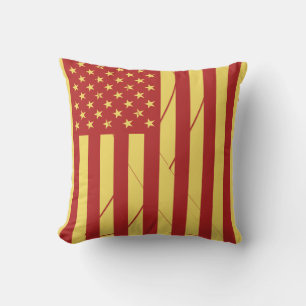 United States Flag Vintage Pillow