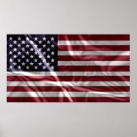 United States Flag, Vintage with Flapping Folds