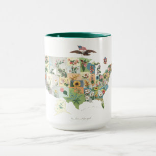 United States Flower Map - Our National Bouquet Mug