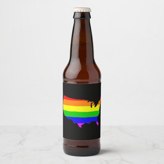 United States Gay Pride Flag Beer Bottle Label Zazzle.co.uk