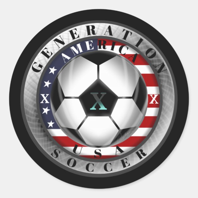 United States Generation X American Soccer Classic Round Sticker (Front)