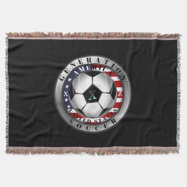 United States Generation X American Soccer Throw Blanket (Front)
