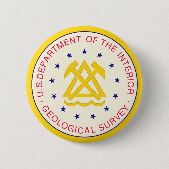United States Geological Survey 6 Cm Round Badge (Front)