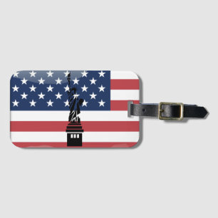 United States glossy flag Luggage Tag