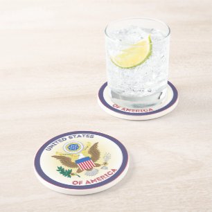 United States Great Seal Circle Shape  Coaster