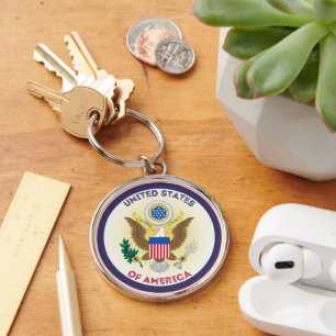 United States Great Seal Circle Shape Key Ring