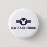 United States Hare Air Force Bunny 3 Cm Round Badge<br><div class="desc">S. Hare Force.  Hop to it.</div>