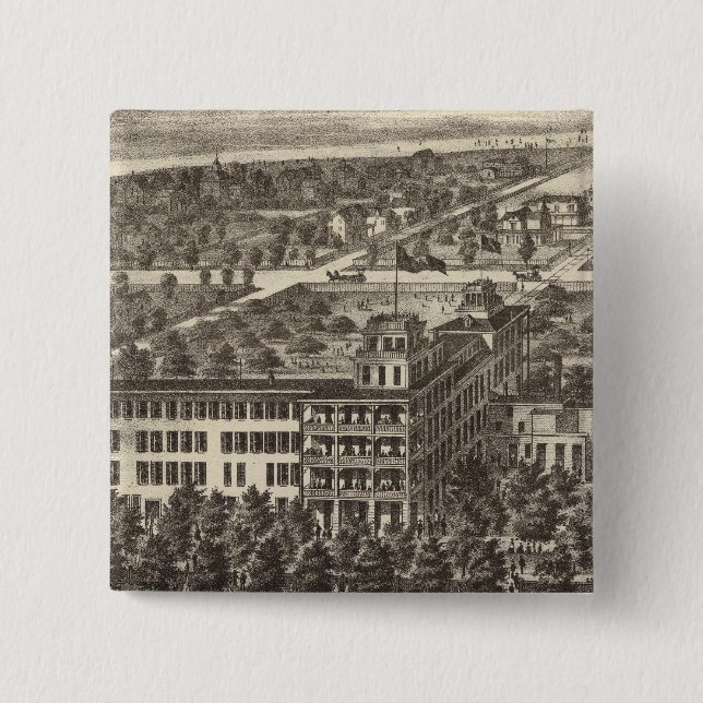 United States Hotel, Atlantic City, NJ 15 Cm Square Badge (Front)