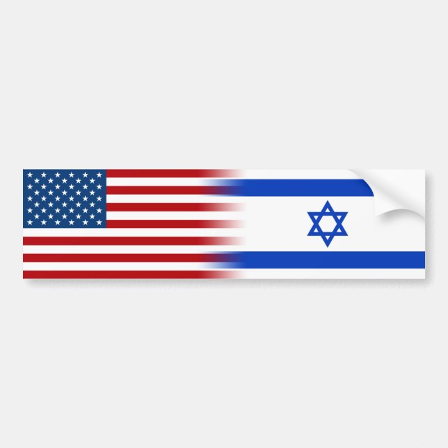 United States Israel Allies American Israeli Flag Bumper Sticker (Front)