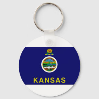 United States Kansas Flag Key Ring